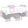 vidaXL Conjunto de Sofá de Jardim com almofada 8 pcs Cinzeto vime PE