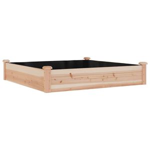 vidaXL Canteiro elevado c/ forro 120x120x25 cm madeira de abeto maci&ccedil;a