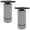 vidaXL P&eacute;s de M&oacute;veis Ajust&aacute;vel 2 unid. Branco 64 x 64 x 100 mm PP
