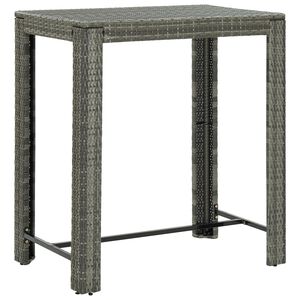vidaXL Mesa de bar para jardim 100x60,5x110,5 cm vime PE cinzento