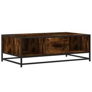 vidaXL Mesa de centro 100x57x35cm deriv. madeira/metal carvalho fumado