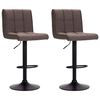 vidaXL Bancos de bar 2 pcs tecido cinzento-acastanhado