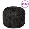 vidaXL Corda de trabalho 12 mm 250 m polipropileno preto