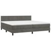 vidaXL Cama box spring c/ colch&atilde;o/LED 200x200cm veludo cinzento-escuro