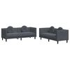 vidaXL 2 pcs conjunto de sof&aacute;s com almofadas veludo cinzento-escuro