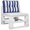 vidaXL Almofad&atilde;o para sof&aacute; de paletes 60x40x12 cm tecido azul/branco