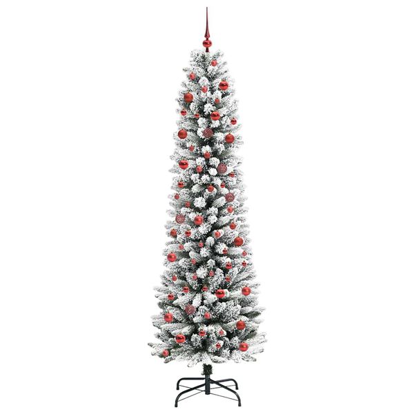 vidaXL &Aacute;rvore de Natal Artificial Branco 210 cm PVC, Metal e Pl&aacute;stico