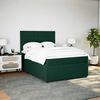 vidaXL Cama com molas/colch&atilde;o 140x190 cm veludo verde-escuro