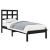 vidaXL Estrutura cama pequena solteiro 75x190 cm madeira maciça preto