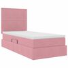 vidaXL Cama com arruma&ccedil;&atilde;o e LED com colch&atilde;o Rosa 90 x 200 cm Veludo