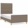 vidaXL Estrutura cama sem colch&atilde;o 100x200 cm tecido cinza-acastanhado