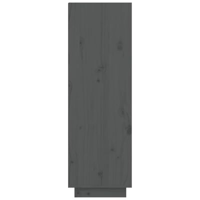 vidaXL Sapateira 60x34x105 cm madeira de pinho maciça cinza
