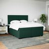 vidaXL Cama com molas/colch&atilde;o 200x200 cm veludo verde-escuro