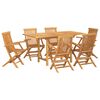 vidaXL Conjunto de Jantar para Jardim 7 unid. Castanho