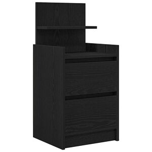 vidaXL Mesa de cabeceira com 2 gavetas 38x34x80 cm preto