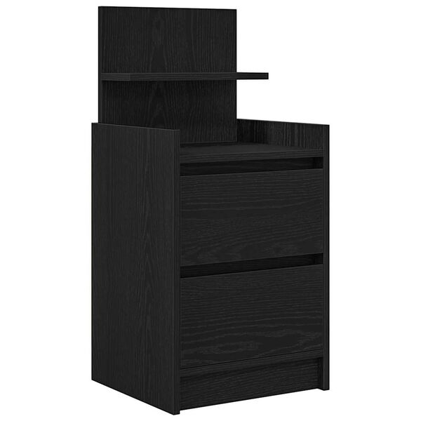 vidaXL Mesa de cabeceira com 2 gavetas 38x34x80 cm preto