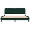 vidaXL Estrutura de cama sem colch&atilde;o 180x200 cm veludo verde-escuro