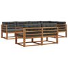 vidaXL Conjunto de Sof&aacute;s para Exterior 7 pcs Natural e Antracite