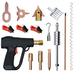 vidaXL 86 pcs conjunto de repara&ccedil;&atilde;o de mossas com soldador