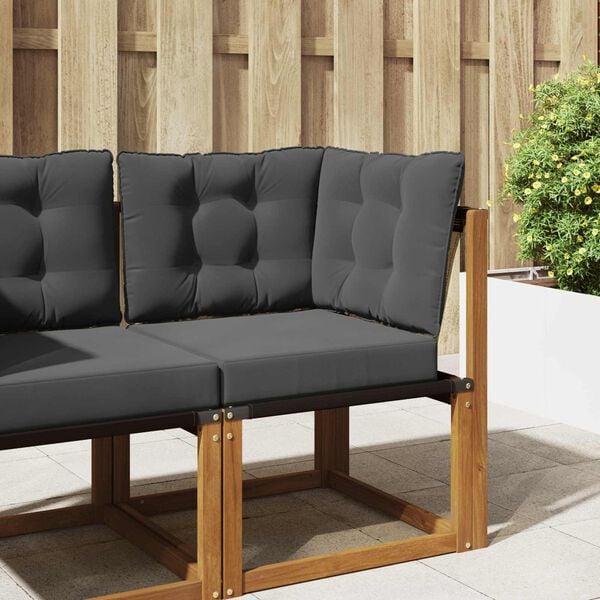 vidaXL Almofada para Sof&aacute; Externo 3 pcs Antracite Poli&eacute;ster