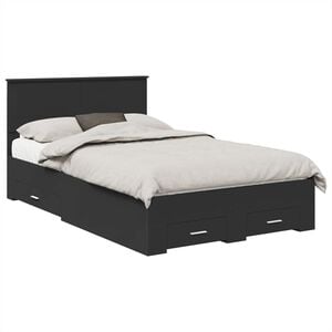 vidaXL Estrutura da Cama Preto 135 x 190 cm Derivados de Madeira