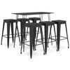 vidaXL 7 pcs conjunto de bar preto