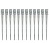 vidaXL Estacas de enterrar 12 pcs 9x9x90 cm a&ccedil;o galvanizado prateado
