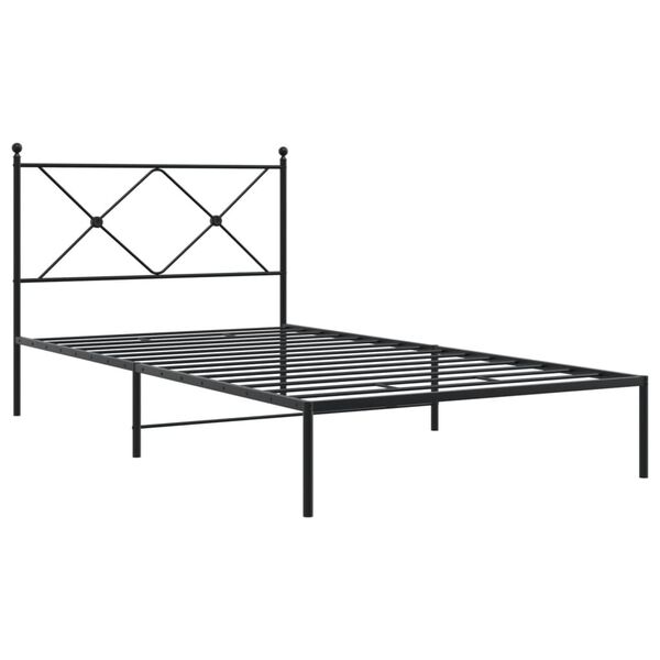 vidaXL Estrutura de cama com cabeceira 100x190 cm metal preto