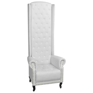 vidaXL Poltrona de costas altas couro artificial branco