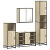 vidaXL 4 pcs conj. m&oacute;veis casa banho derivados madeira carvalho sonoma