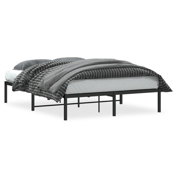 vidaXL Estrutura de cama 135x190 cm metal preto