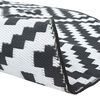 vidaXL Tapete de exterior &Oslash;200 cm ARAKIL PP branco e preto