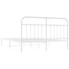 vidaXL Estrutura de cama com cabeceira 160x200 cm metal branco