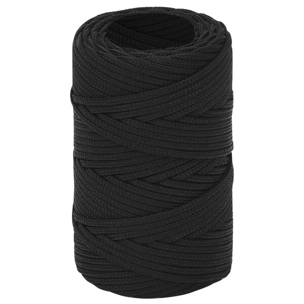 vidaXL Corda de barco 2 mm 25 m polipropileno preto completo