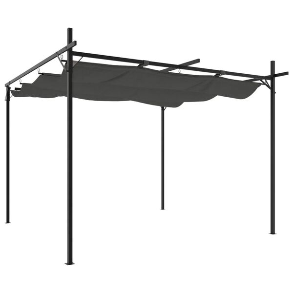vidaXL Pérgola com toldo retrátil 295x292x230 cm cor antracite