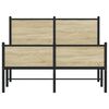vidaXL Estrutura de cama sem colch&atilde;o 120x200 cm metal carvalho sonoma