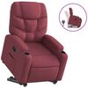 vidaXL Poltrona reclin&aacute;vel elevat&oacute;ria tecido vermelho tinto