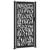 vidaXL Port&atilde;o de jardim preto 100x200 cm a&ccedil;o com design de rastros