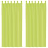 vidaXL Cortinas de voile com aba 2 pcs verde-ma&ccedil;&atilde;