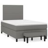 vidaXL Cama com molas/colch&atilde;o 120x200 cm tecido cinzento-escuro