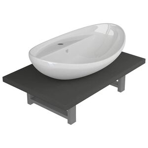 vidaXL Conjunto de m&oacute;veis de casa banho 2 pe&ccedil;as cer&acirc;mica cinzento