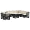 vidaXL Conjunto de Sof&aacute; de Jardim 10 unid. Preto vime PE