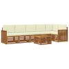 vidaXL Conjunto de Sof&aacute; Sectional com almofada 7 pcs Natural e Creme