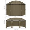vidaXL Gazebo c/ cortinas 520x349x255 cm 180 g/m² cinzento-acastanhado