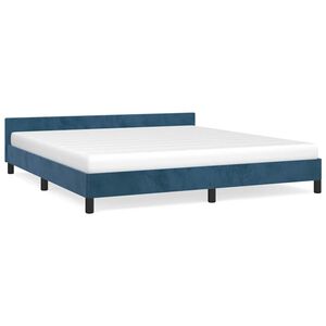 vidaXL Estrutura de cama sem colch&atilde;o 180x200 cm veludo azul-escuro