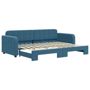 vidaXL Sof&aacute;-cama com gavet&atilde;o 80x200 cm veludo azul