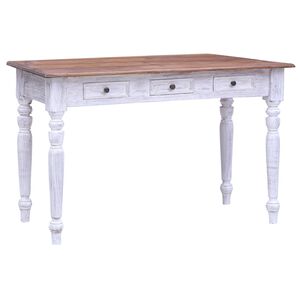 vidaXL Secret&aacute;ria com gavetas 117x57x75 cm mogno maci&ccedil;o branco