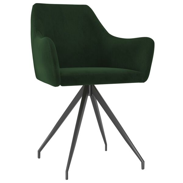 vidaXL Cadeiras de jantar 2 pcs veludo verde-escuro