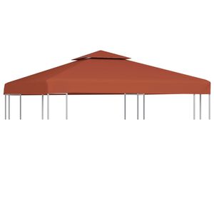 vidaXL Cobertura gazebo c/ 2 camadas 310 g/m&sup2; 3x3 m terracota