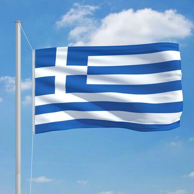 vidaXL Bandeira da Grécia com mastro de alumínio 6,2 m